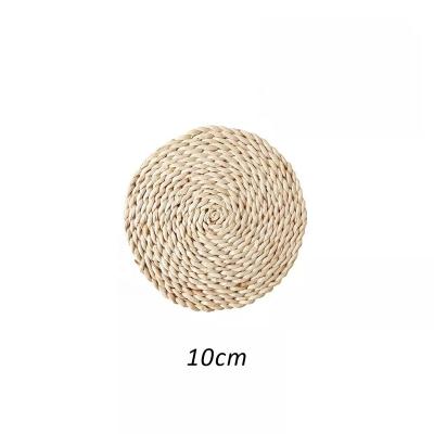 China Homeplus Viable 2022 New Round Insulation Corn Fur Coaster Teacup Mat Table Decor Handwoven Heat Resistant Warm Pads for sale