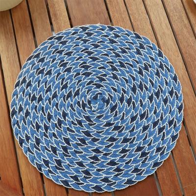 China Sustainable Homeplus 2022 Best Selling Oval Braided Mixed Fabric Heat Resistant Pot Pads Thick Natural Place Mats Plated Pads for sale