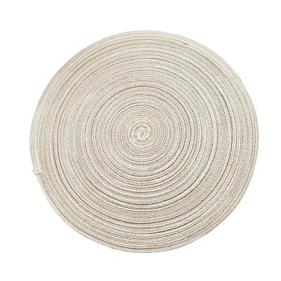 China Homeplus New Style Sustainable Round Hand Woven Blended Fabric Place Mat Pad Heat Resistant Kitchen Dining Decoration Home Insulation Mat for sale