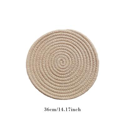 China Homeplus Decor Round Cotton Rope Tabletop Dining Table Vintage Heat Resistant Sustainable Handmade Natural Tableware Teacup Mat for sale