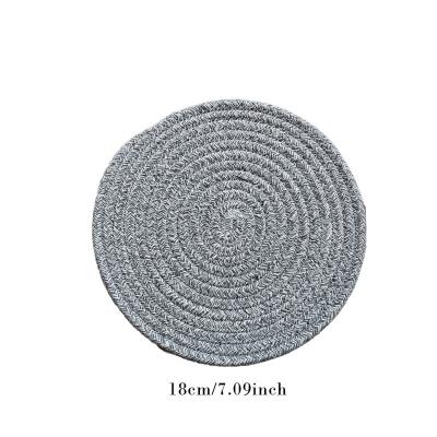 China Homeplus 2022 New Style Round Cotton Place Mat Sustainable Natural Rope Woven Dish Heatproof Cup Round Place Mats Handmade Braided Place Mats for sale