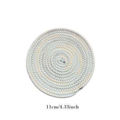 China Homeplus Viable 2022 Tea Pads Table Pads New Cotton Rope Insulation Round Thick Natural Place Mat Handwoven Cup Heat Resistant Warm Mat for sale