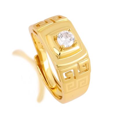 China Wholesale Hot Sale Direct Luxury Zircon CLASSIC Diamond Ring For Men Of Thin Layer 24K Gold From Ring For Men Rings Manufactory for sale