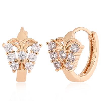 China CLASSIC Fashion Butterfly Earring Huggies Rhinestone Studs Circle Butterfly Earring Women For Party for sale