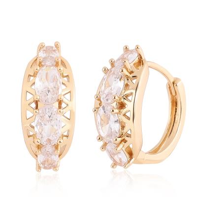 China CLASSIC North and South America Big Stone Earrings Brand Hot Sell Cakes Brass Gold Plated Earring Jewelry for sale