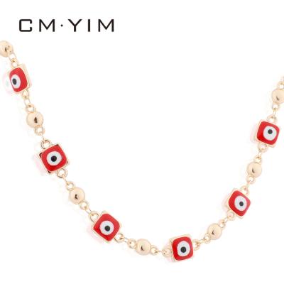 China Cm YIM Jewelry Trendy Cheap Red Oil Eye Prismatic Necklace Women Ornaments Mother's Gift for sale