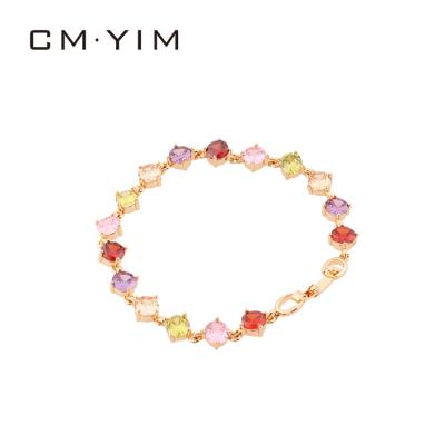 China Cm YIM Jewelry New Trendy 18K Gold Plated Women's Net Red Color Zircon Jewelry Hand Chain Wholesale for sale