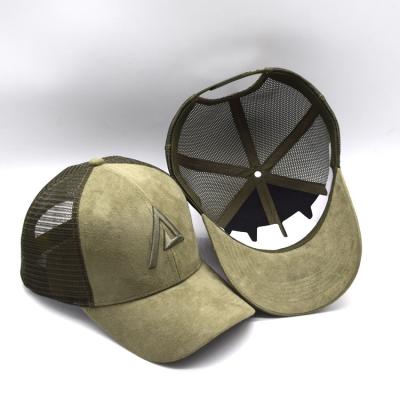 China COMMON High Quality Outdoor Men Women Army Custom 3d Embroidery Mesh Suede Trucker Hat for sale