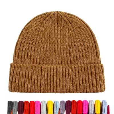 China JOINT Wholesale Warm Winter Hat Custom Watch Hat White Ribbed Short Cuffed Fisherman Beanie Hat for sale