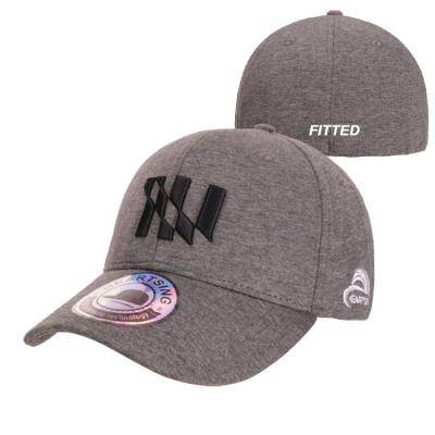 China Men's JOINT Outdoor Narrow Gray Rubber Patch Hat Custom Logo Fitted 6 Panel Baseball Fitted Hat for sale