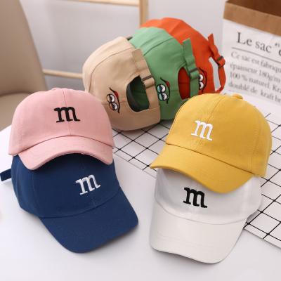 China Hengxing JOINT New Design Kids Kids Baby Sunscreen Hat Unstructured M Letter Baseball Cap With Custom Embroidered Logo for sale