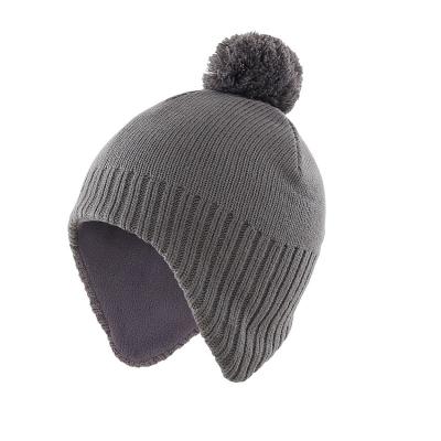 China Custom logo hengxing COMMON fashion kids organic winter high quality cotton beanie with ear cover for sale