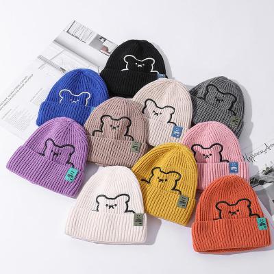 China BSCI gorros COMMON Acrylic Slouchy baby ribbed beanie, plain Ski Custom embroidery empty logo knit skull beanie hat for sale