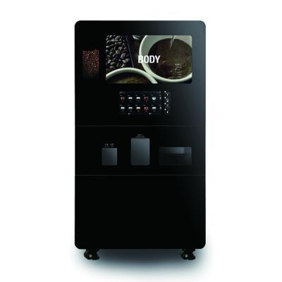 China Galvanized Steel Plate + Tempered Glass Automatic Ground Coffee Machine Vending Machine Cover Style Freshly for sale