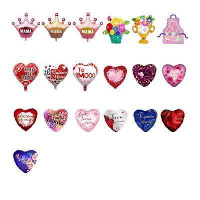 China Toy Toy/Advertising Gift/Pomotional Toy/Decoration MTF Making Happy Mothers Day Crown Shape Bouquet and Heart Shape Party Decoration Mylar Foil Helium Balloons for sale