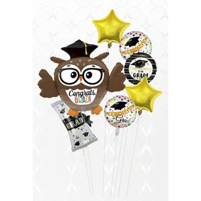 China Advertising Toy/Gift Toy/Wholesale Mylar Cartoon Balloons Pomotional Toy/Decoration Foil Globos Foil Set 7 Graduation Round Balloon Garland Wholesalers for sale