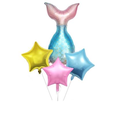 China Wholesale Globos Balloons Advertising Toy/Gift Toy/Pomotional Toy/Decoration Cartoon Foil Balloon For Girl Decorations Shape Mermaid Tail Balloon Set 4 for sale