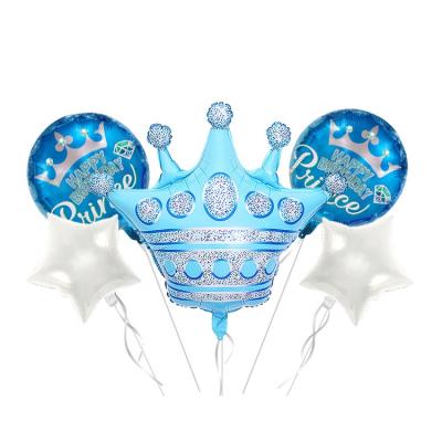 China Advertising Toy/Gift Toy/Fomotional Toy Globos Foil Balloons/Wholesale Decoration Cartoon Set Of Helium 5 Crown Party Balloon Set Crown Foil for sale