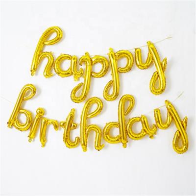 China Fashional MTF Newly Manufacturing 18 Inch Chrome Party Lowercase Letter Happy Birthday Supplies Mylar Foil Balloons for sale