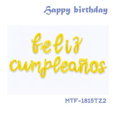 China Fashional MTF Hot Selling 18 Inch Lowercase Letter Feliz Cumpleanos Happy Birthday Matte Mylar Foil Balloon Set for sale