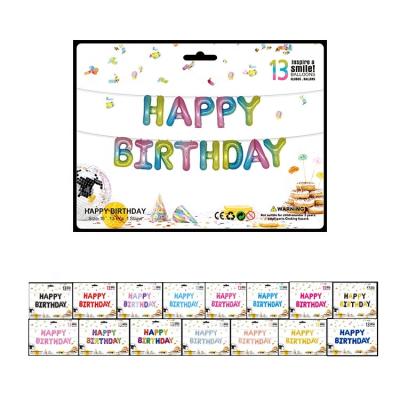 China Advertising Toy/Gift/Pomotional Toy/Decoration Wholesale 16 Inch Alphabet Letter Balloons HAPPY BIRTHDAY Globos Party Decoration Yiwu Balloons Box for sale