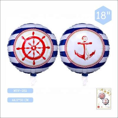 China Factory direct sales of Fashional MTF 18 inch round blue and white striped outdoor helium balloons for sale