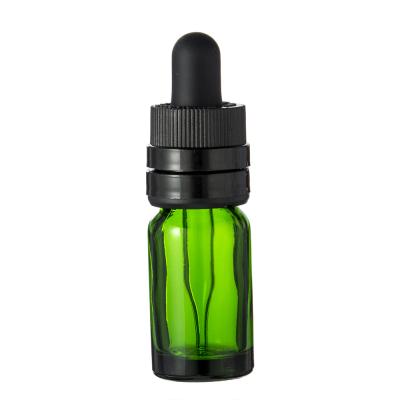 China Screw On Green Refillable 15ml Square Makeup Essential Oils Glass Cosmetic Bottle With Dropper for sale