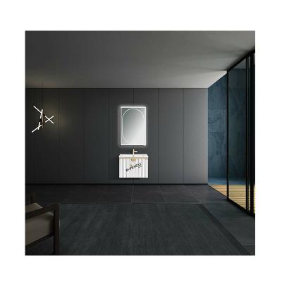 China Water Resistant Modern Bathroom Vanities Hotel Bathroom Furniture Led Mirror With Smallest White Bathroom Cabinet for sale