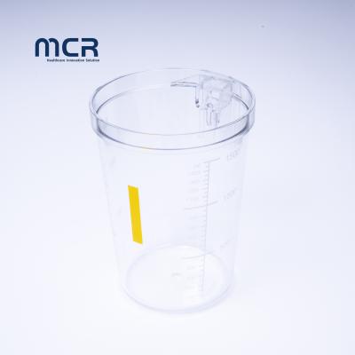 China 1500ml 2500ml Capacity Suction Collection Jar for Hospital Suction Linear Machine for sale