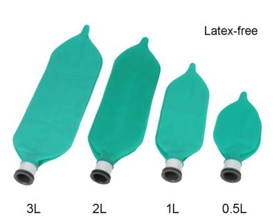 China Sauerstoff-Reservoir des Latex-sacken freies medizinisches Atembeutel-3.0L grüne Farbe ein zu verkaufen