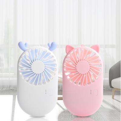 China Mini Fan Factory Supply Portable Cute Antlers Built-in Rechargeable Lithium Battery Portable Fan for sale