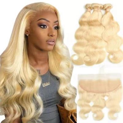 China Wholesale Bundle 613 Wigs Soft Hair Bodywave 613 Blonde Bundles With Closure Peruvian Hair Bundles With Closure Grade 12A for sale