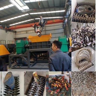 China Scrap Iron Barrel Metal Products Auto Parts Shredding Recycling Equipment with 22kw*2 for sale