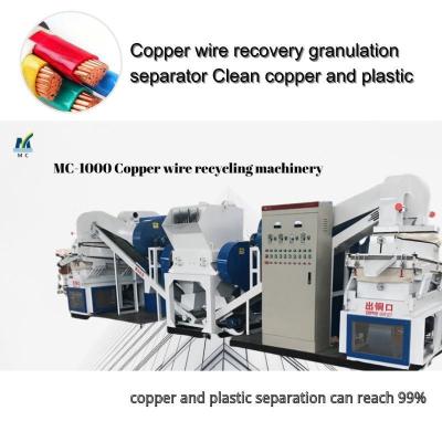 China Hoogvermogen afvalkabels koperdraad granulaator Recycling machine Separator voor 24 uur Te koop