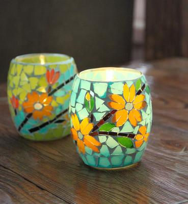 China Classic; simple ; Egg Shape Glass Cup Glass Jars Mosaic Home Decorated Glass Candle Holder Popular Wedding for sale