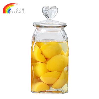 China CLASSIC wholesale transparent kitchen use food storage jar glass food safe with glass lid for sale