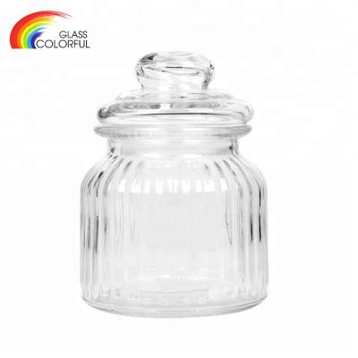 China Traditional Food Safe Storage Glass Jar And Bottle Dry Food Glass With Glass Lid for sale