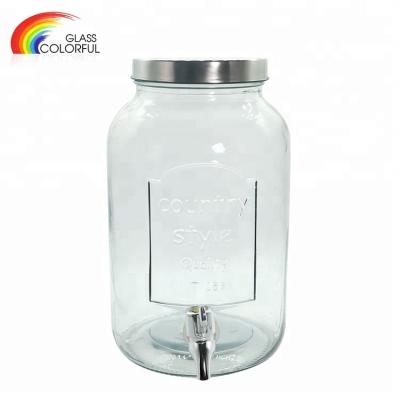 China Traditional Design High Quality Embossed Glass Dispenser With Faucet for sale