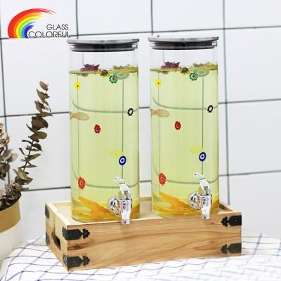 China Traditional High Borosilicate Glass Beverage Beverage Dispenser For Drinking Juice Water Food Safe for sale