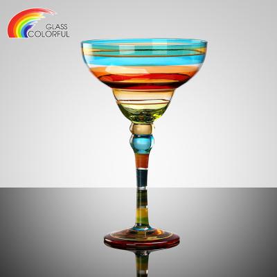 China Hot New Classic / Postmodern Design Party Home Used Mouth Blown Stem Colored Wine Glass Cup for sale