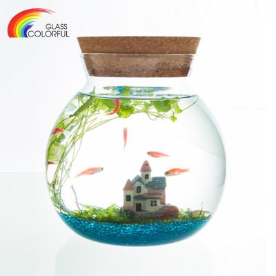 China Microview Mini-glass-fish-bowl Sustainable Wholesale Decorative Transparent Clear Glass Fish Shaped Bowl for sale