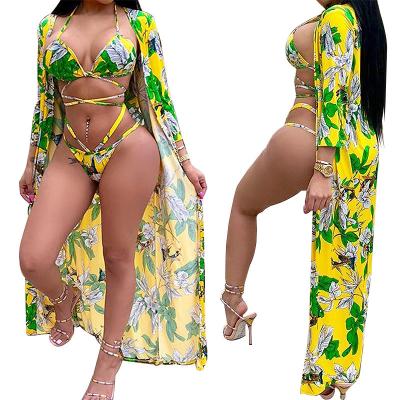 China Breathable Yellow Plus Size Swimwear Cover Up Strappy Bandage Bikini Swimsuits Sexy Brazil Woman Swimsuit Tops For Women for sale