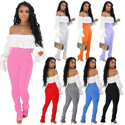 China new Anti-wrinkle drop women's clothing stacked slacks woolen two-piece set sports sweatpants shorts and pencil slacks for sale