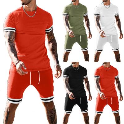 China Breathable Hot Selling Clothing Men Sets Summer Two Piece Short Jogger Sets Color Contrast Casual Sports Wear Mens Underpants for sale