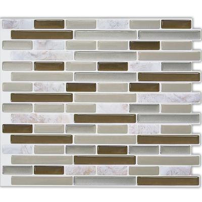 China Waterproof+ECO-Friendly+Self-adhesive Home Decoration Tile Removable Effect With 3D Texture Bedroom Wall Tiles With PET Material for sale