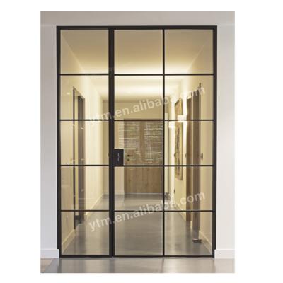 China Modern Design Front Prehung Exterior Commercial Steel Industrial American Doors With Glass For Home for sale