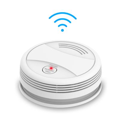 China ABS Plastic Smart WIFI TUYA APP Smoke Detector Sensor Smart Controlled Fire Alarm For Smart Home System for sale