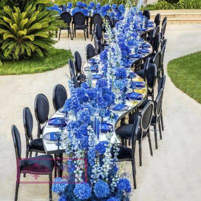 China Other Wholesale MDF Top Dining Table Wedding Banquet Half Moon Table Te koop