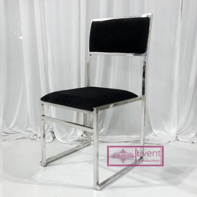 China (Other) Latest Durable Stainless Steel Adjustable Simple Designed High Quality Elegant Black Wedding Chair For Hotel Recepation Te koop