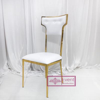 China PU Adjustable Back Leg Metal Chair Luxury Modern Wedding Stainless Steel Restaurant Supper Furniture (Other) Wedding Chair Te koop